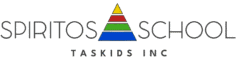Spiritos School Logo - grey text with outline