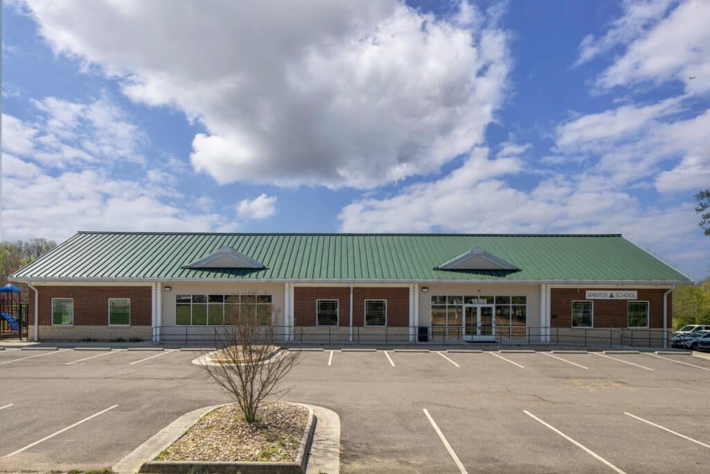 Front entrance at Spiritos School in Powhatan, Virginia